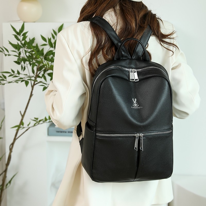 Rucsac feminin din PU, capacitate mare, închidere cu fermoar, impermeabil și ușor, compartimente interioare: buzunar cu fermoar, buzunar pentru telefon