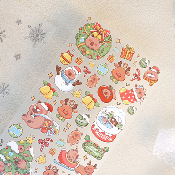 Reliefes matrica mobiltelefonhoz: Karácsonyi capibara, aranyos stílus, univerzális kompatibilitás