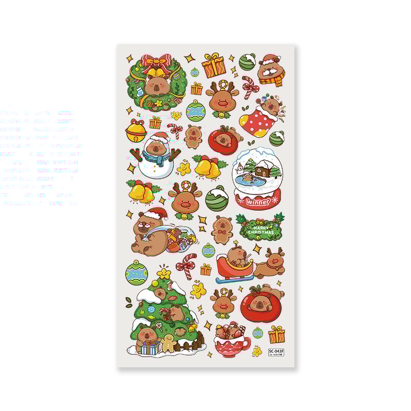 Reliefes matrica mobiltelefonhoz: Karácsonyi capibara, aranyos stílus, univerzális kompatibilitás