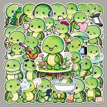 Set de stickere: 50 țestoase caricaturale cu ochi rotunzi drăguți; stil drăguț; marca Full of; greutate 30 g; imprimare offset