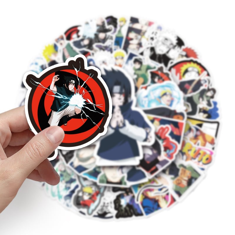 Naruto graffiti vodootporne naljepnice za prtljagu, laptop, auto i telefon — samoljepljive, offset tisak, japanski stil, Cartoon serija