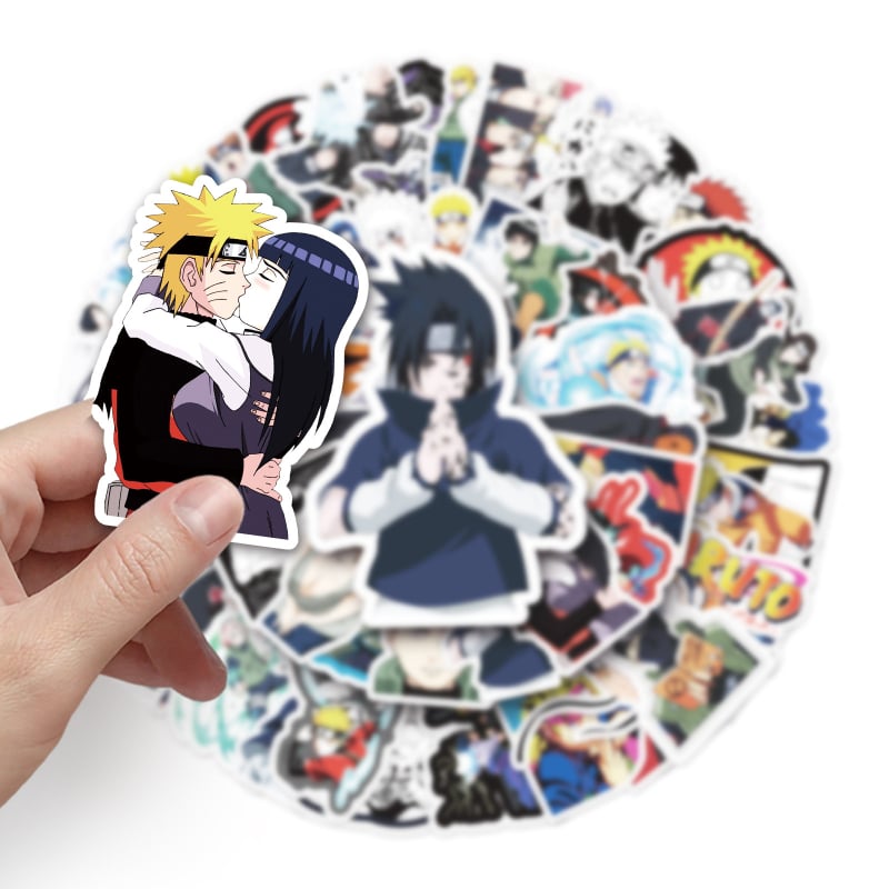 Naruto graffiti vodootporne naljepnice za prtljagu, laptop, auto i telefon — samoljepljive, offset tisak, japanski stil, Cartoon serija