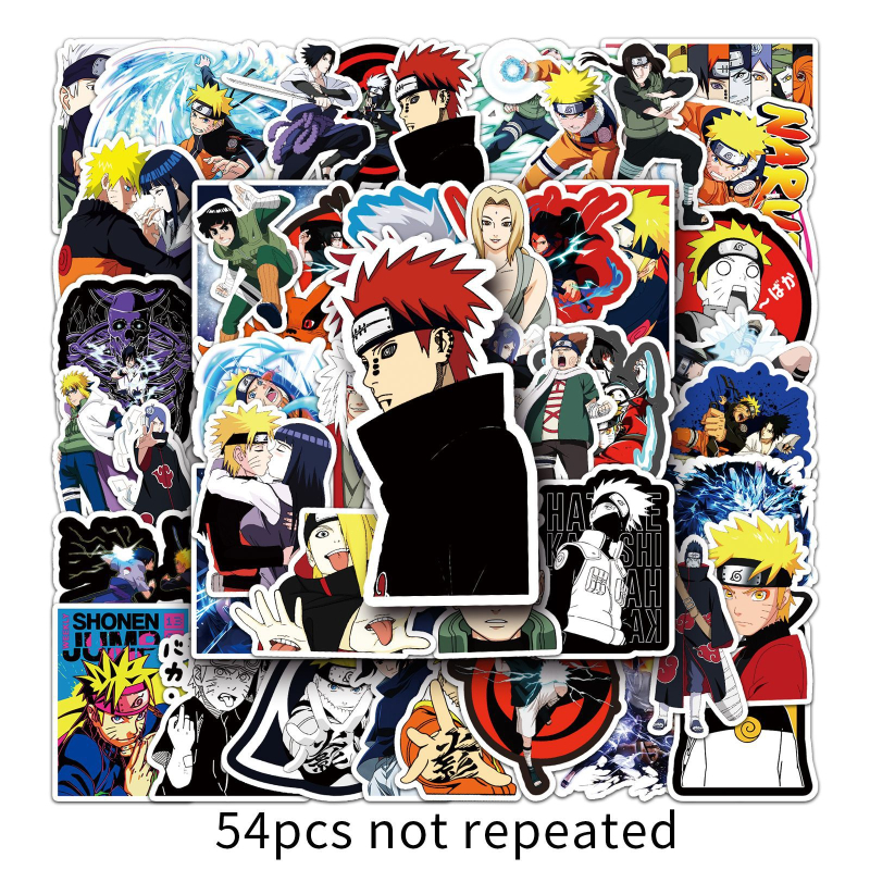Naruto graffiti vodootporne naljepnice za prtljagu, laptop, auto i telefon — samoljepljive, offset tisak, japanski stil, Cartoon serija
