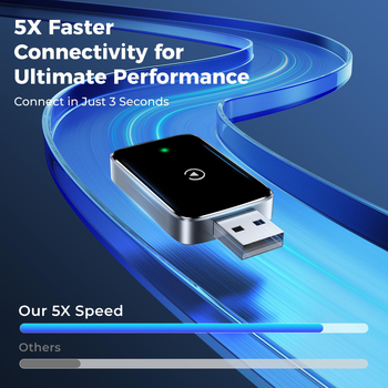 Cutie CarPlay wireless pentru mașină – interfață USB/Type-C, alimentare 5V, ABS cu textură metalică pulverizată, model Usb wireless carplay smart car box, compatibilă cu autovehicule care susțin CarPlay cablat