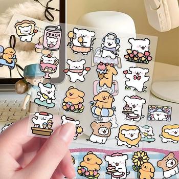 Stiker za kućište telefona — 100 konturnih ilustracija štenaca, PVC materijal, crtani stil, bez prilagodbi