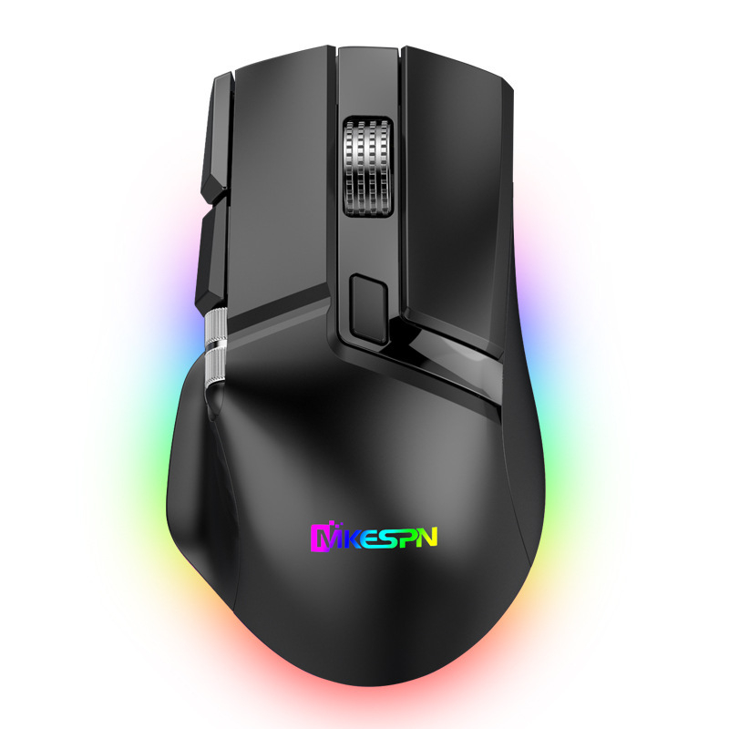 Gaming miš s tri načina rada, podrška makra, 10 programabilnih tipki, RGB osvijetljenje, 16000 DPI, žično + 2,4G bežično povezivanje