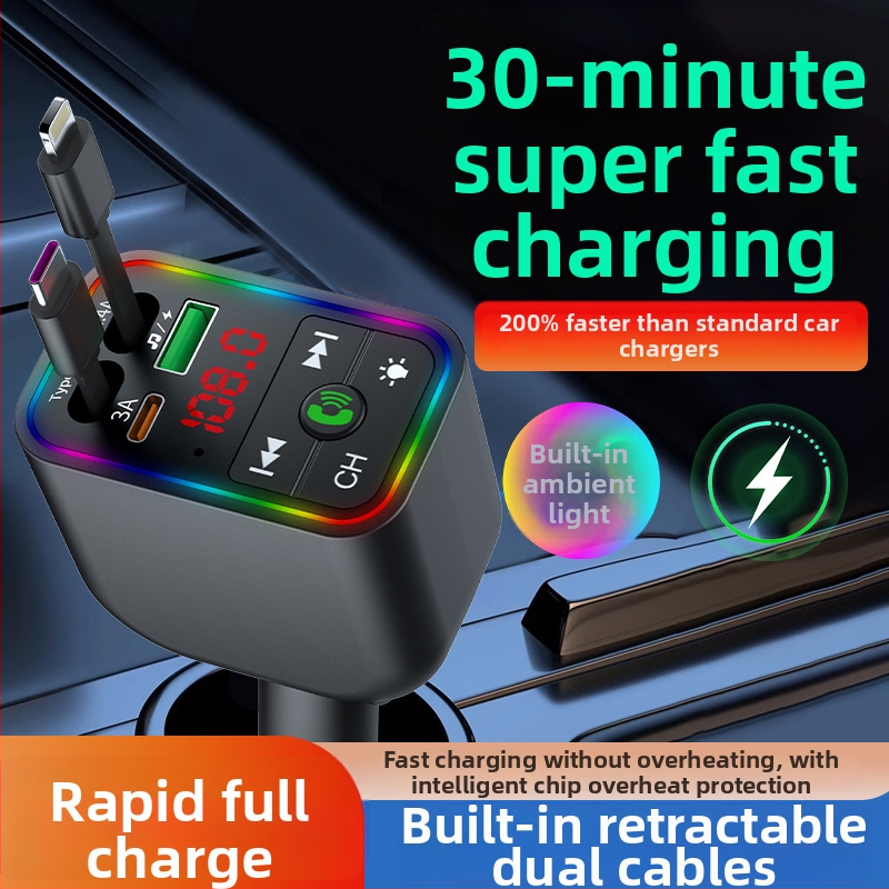 Player Bluetooth pentru mașină cu transmisie FM și încărcare PD rapidă, Model L3L4L5, 120W, ABS, pentru mașini mici