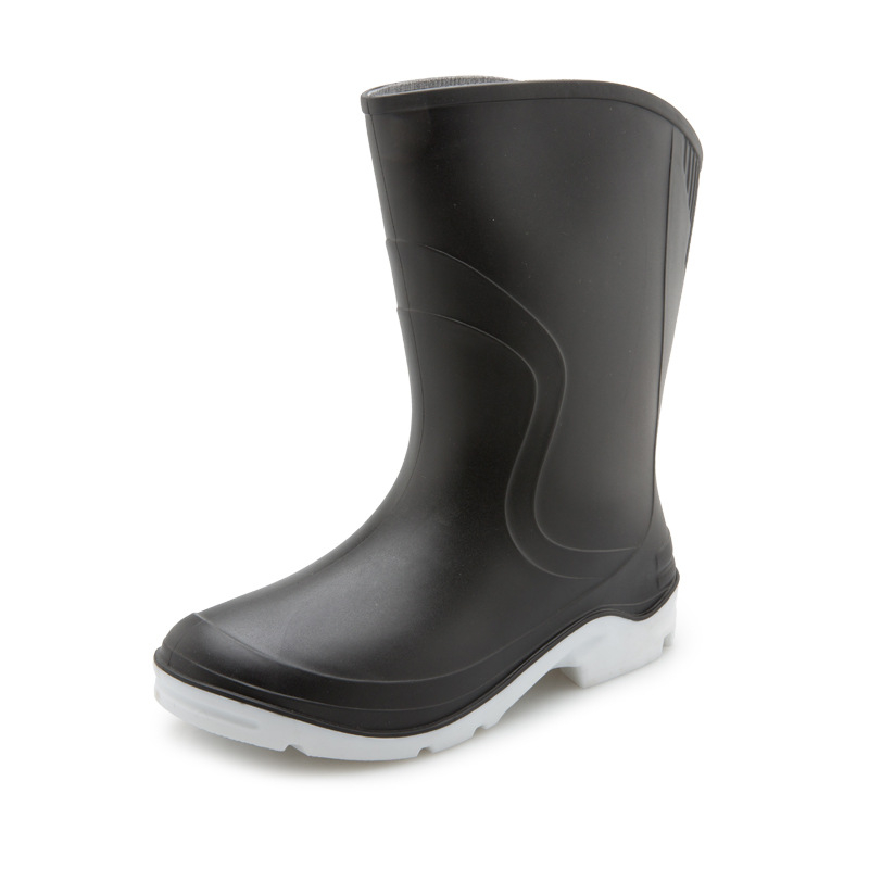 Cizme de ploaie pentru femei - lungime midi, vârf PVC gros, toc mic 1–3 cm, pentru toate sezoanele