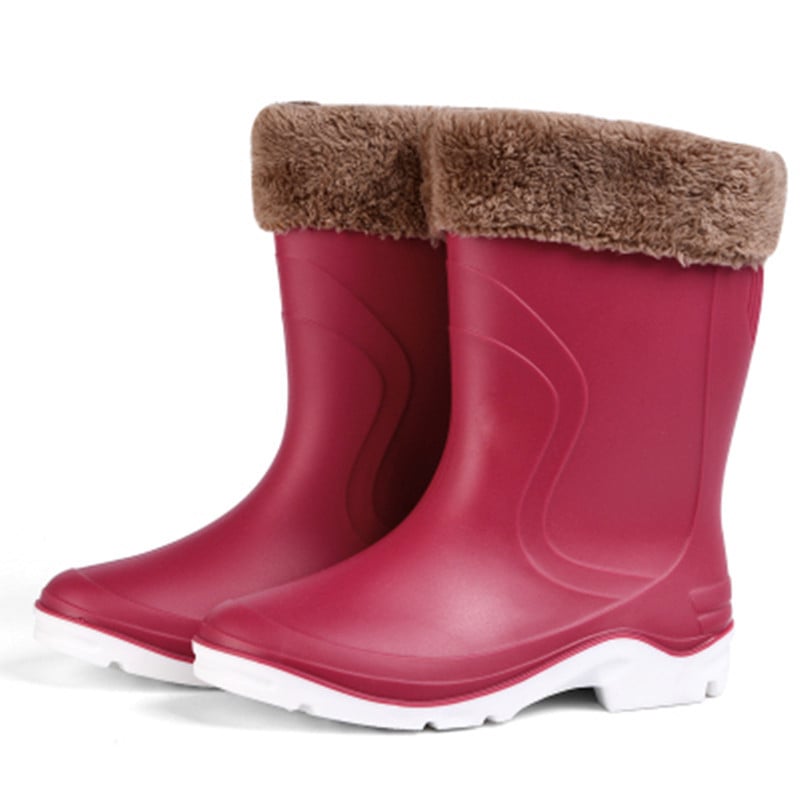 Cizme de ploaie pentru femei - lungime midi, vârf PVC gros, toc mic 1–3 cm, pentru toate sezoanele