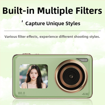 Študentská digitálna kamera s prednou a zadnou duálnou kamerou, 18x optický zoom, CMOS senzor 12MP, 3,0'' LCD, 1080p video, elektronická stabilizácia