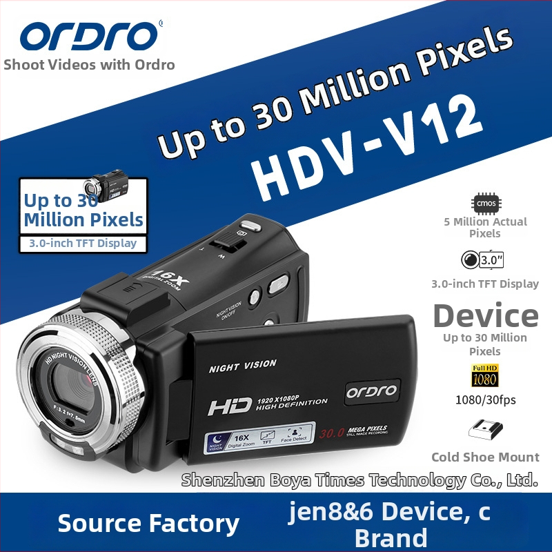 HD digitálna kamera pre domácnosť s nočným videním IR (1080p video, CMOS senzor, sklenený objektív, SD karta úložisko)