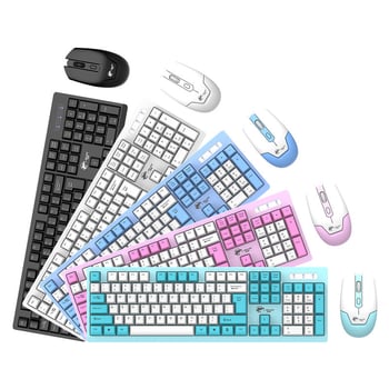 Set tastatură și mouse wireless T906, 104 taste, 2.4GHz, 1600 DPI, Plug‑and‑Play, ergonomic