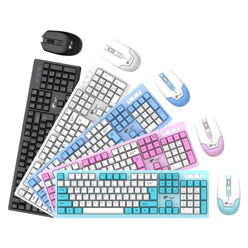 Set tastatură și mouse wireless T906, 104 taste, 2.4GHz, 1600 DPI, Plug‑and‑Play, ergonomic
