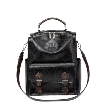 Unisex ruksak, vintage britanski stil, od prave kože, kompozitna kravlja koža, kapacitet ispod 20 L, naramenice s zračnim jastukom, PU podstava