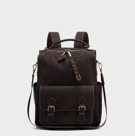 Unisex ruksak, vintage britanski stil, od prave kože, kompozitna kravlja koža, kapacitet ispod 20 L, naramenice s zračnim jastukom, PU podstava