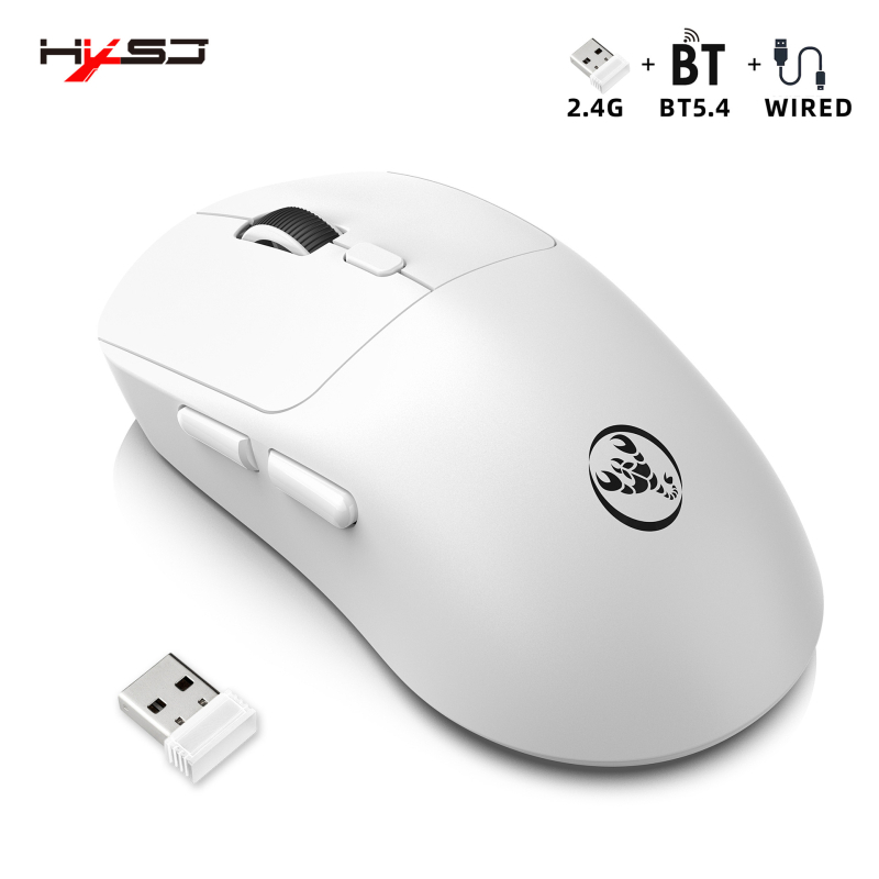 Bežični gaming miš s tri načina, Bluetooth 5.4, 6400 DPI, 6 tipki, USB
