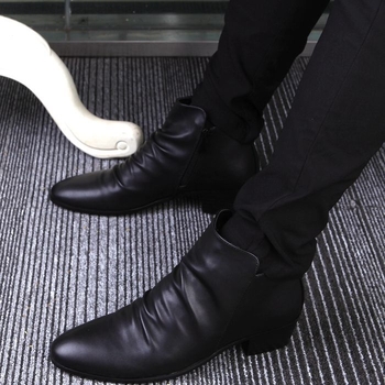 Ghete de bărbați, stil Martin, stil coreean, înălțire interioară, partea superioară din piele split