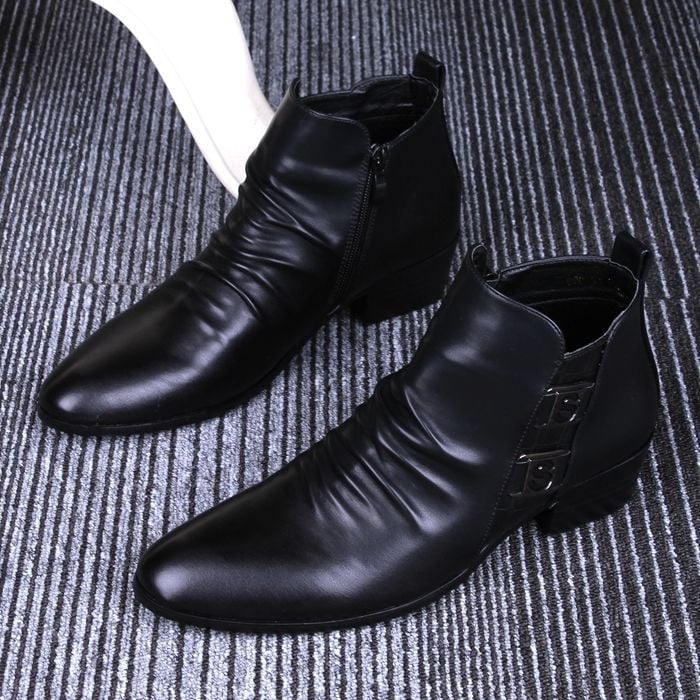 Ghete de bărbați, stil Martin, stil coreean, înălțire interioară, partea superioară din piele split