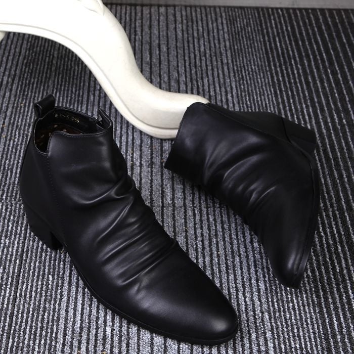 Ghete de bărbați, stil Martin, stil coreean, înălțire interioară, partea superioară din piele split