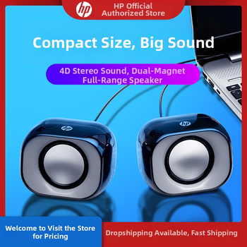HP DHS-2111 Počítačový reproduktor - Napájaný cez USB, Stereo s dvoma reproduktormi, 3,5 mm audio vstup, Rozsah frekvencií 150 Hz–20 kHz