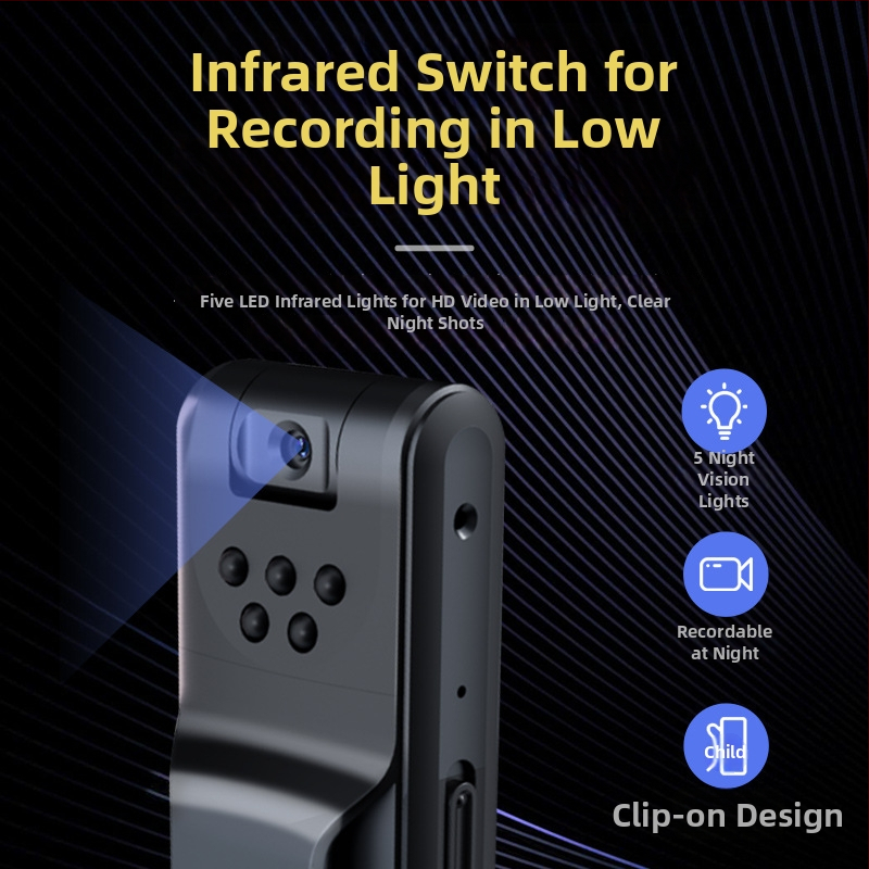 D10 profesionálna nahrávacia kamera: 1080p CMOS, nočné videnie, microSD úložisko, 12-hodinová batéria