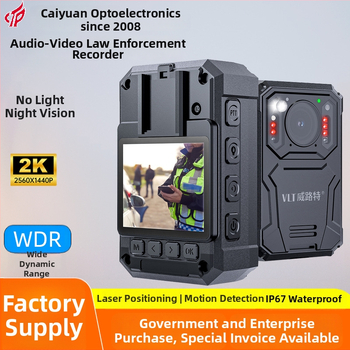 Profesionálna telesná kamera s nočným videním, 10x optický zoom, 1440P video, záznam s klipom