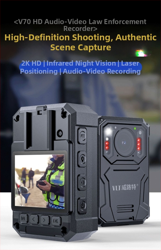 Profesionálna telesná kamera s nočným videním, 10x optický zoom, 1440P video, záznam s klipom