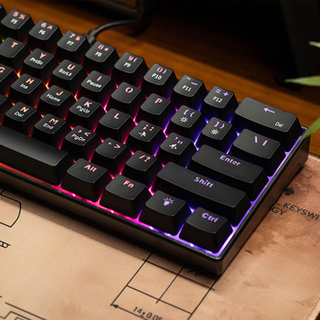 Mechanická klávesnica, 61 kláves, káblové USB pripojenie, zmiešané podsvietenie, mechanický spínač