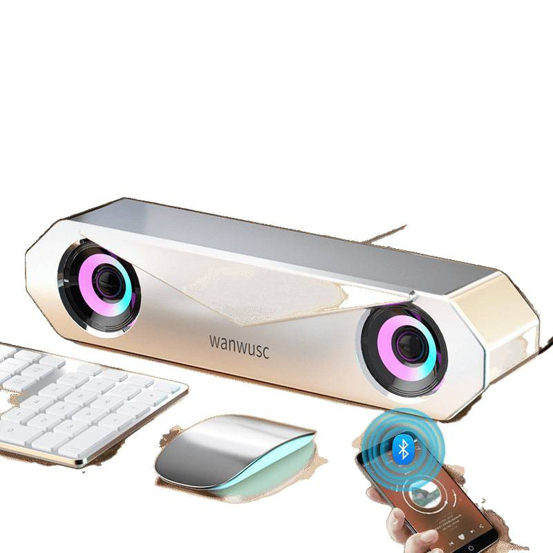 Difuzor pentru calculator de birou cu baterie încorporată, conectivitate 3,5 mm/USB/Bluetooth, răspuns în frecvență 40 Hz–20 kHz, SNR ≥100 dB, carcasă din aluminiu