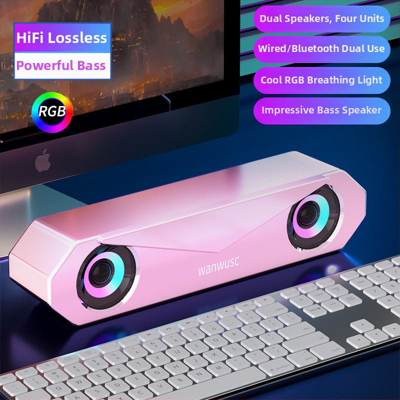 Desktopový reproduktor k počítaču s vstavanou batériou, 3,5 mm/USB/Bluetooth, frekvenčný rozsah 40 Hz–20 kHz, SNR ≥100 dB, hliníkové puzdro