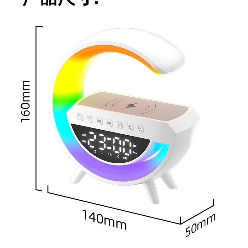 BT3401 Mini Bluetooth zvučnik s ambijentalnim svjetlom, stolni zvučnik, bežično punjenje – model G63