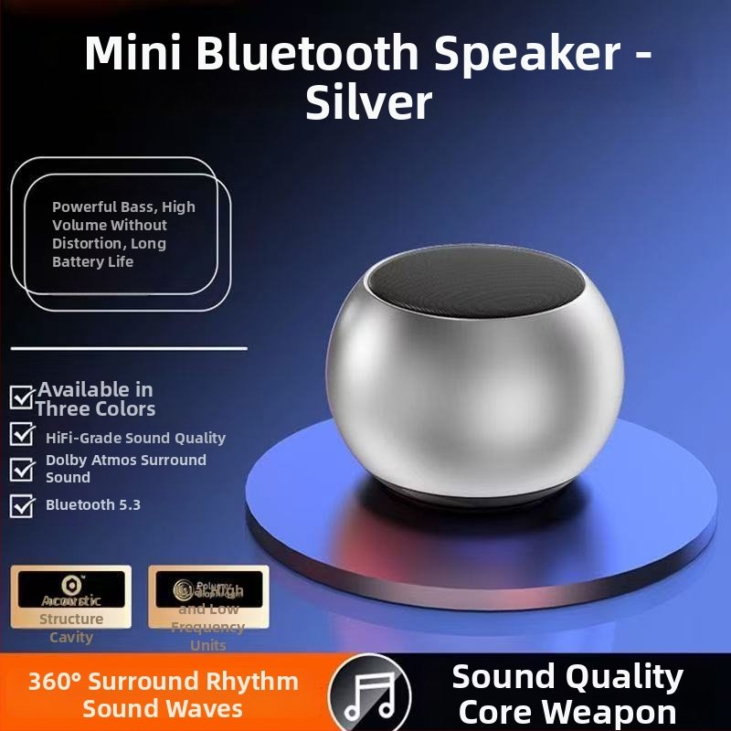 Bezdrôtový Bluetooth mini reproduktor s výkonným bassom, 5W, Bluetooth 5.3, rozsah 100 Hz–20 kHz, vstavaná batéria 2000–4000 mAh, Hi‑Fi zvuk