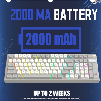 KYSONA Tastatură de gaming cu switch-uri roșii hot-swappable, conectivitate în trei moduri, 88–98 taste, iluminare RGB, cablu de 1.6 m, conectare la 3 dispozitive