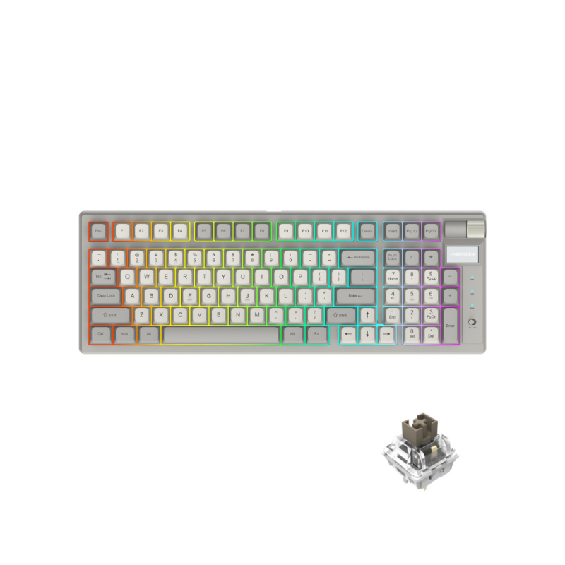 KYSONA Tastatură de gaming cu switch-uri roșii hot-swappable, conectivitate în trei moduri, 88–98 taste, iluminare RGB, cablu de 1.6 m, conectare la 3 dispozitive