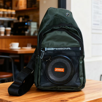 Višenamjenska torbica preko ramena s govornikom, integrirani subwoofer, Bluetooth 5.3, 10W, 52 mm zvučnik, 50 Hz–20 kHz, SNR ≥85 dB