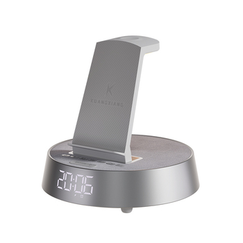 Boxă Bluetooth cu stație de încărcare wireless 6-în-1, ceas de alarmă, difuzor de birou portabil, IPX6, difuzoare HiFi duale, baterie încorporată 2000–4000 mAh