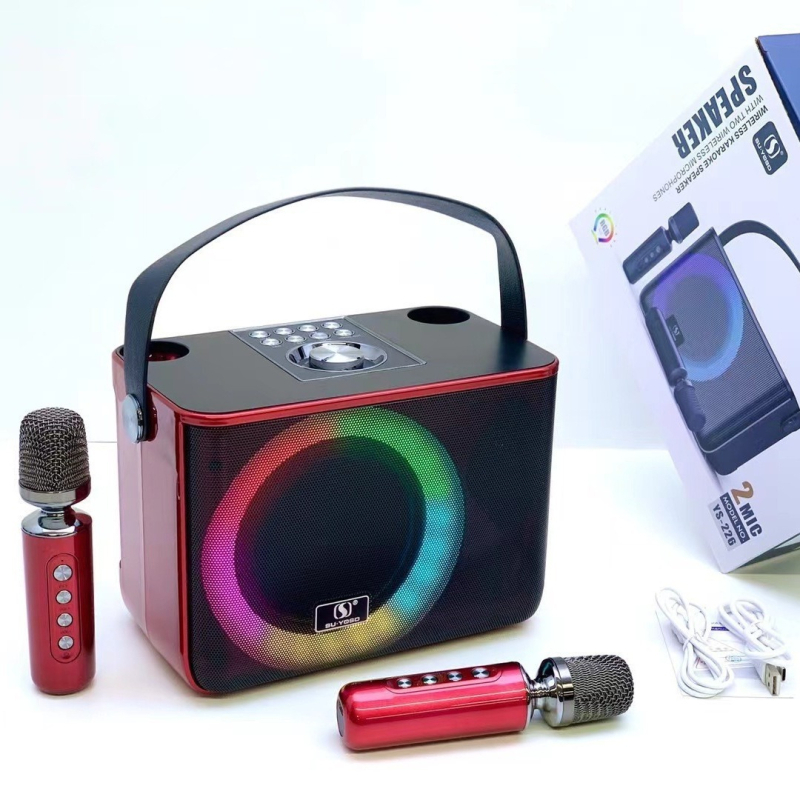 Bežični Bluetooth zvučnik sa subwooferom i dvostrukim mikrofonom, karaoke sve-u-jednom za dom i van – Bluetooth 5.3, 12W, ugrađena baterija 2000–4000 mAh, 150 Hz–20 kHz, domet 10 m