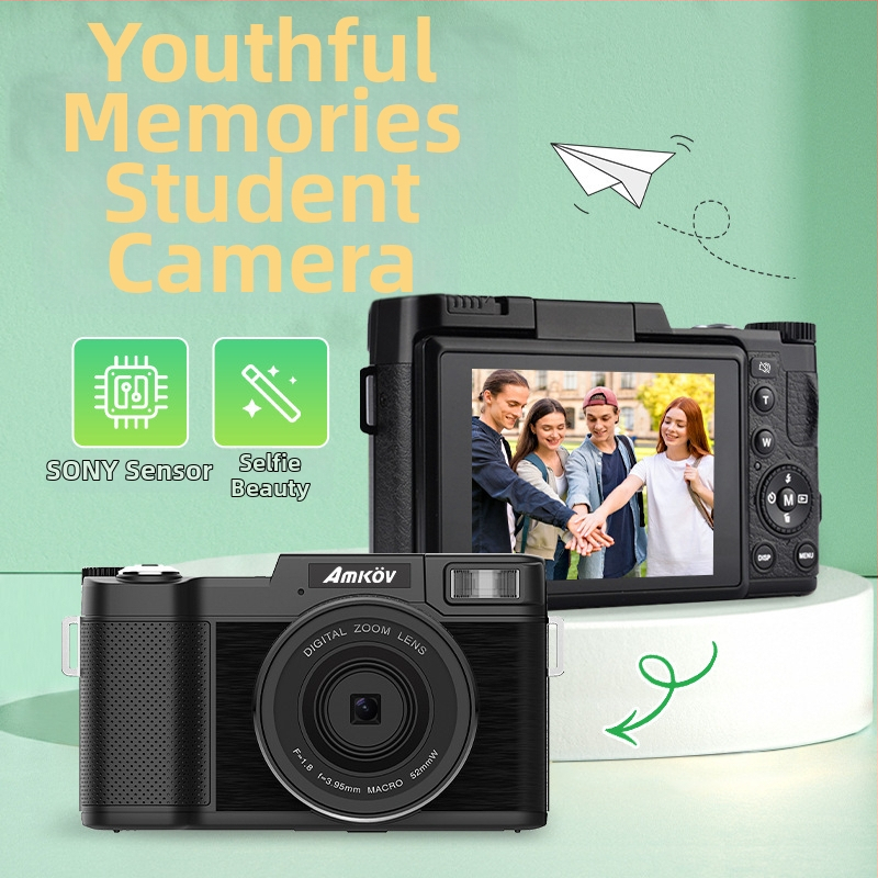 AMKOV Amkov-cdr2 digitālā mikro-SLR kamera ar 30 MP sensoru, maksimālā izšķirtspēja 6400×4800, 2/3 collu sensors, 3.0 collu LCD ekrāns, periskopa objektīvs