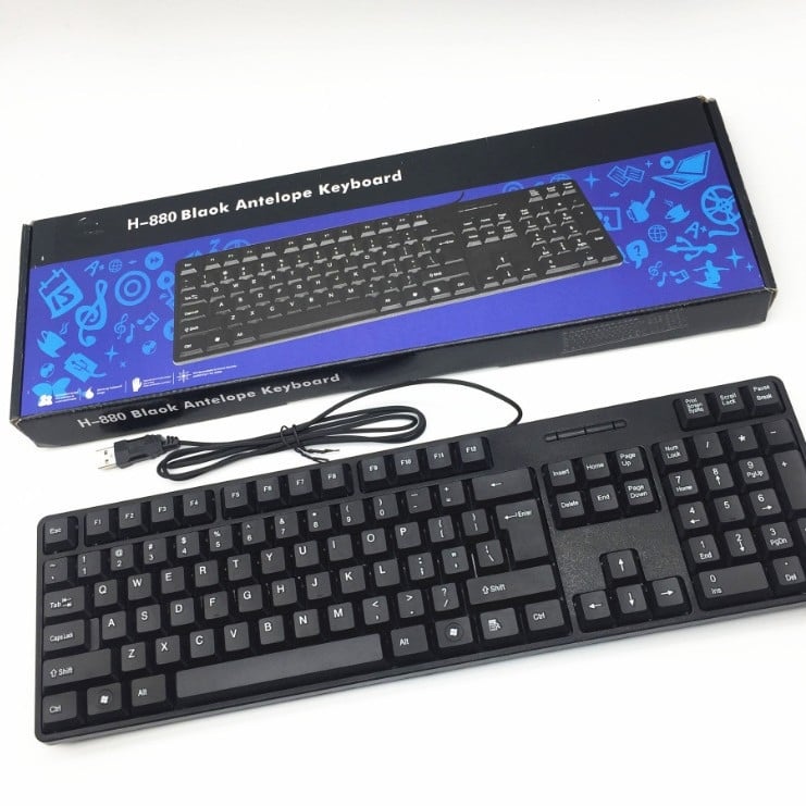 HS-880 žično tiha tipkovnica, 104 tipke, USB sučelje, vodootporna.