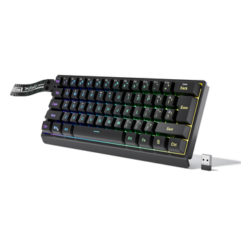 61-tipkovna bežična tipkovnica s RGB osvjetljenjem, tri načina povezivanja: 2.4G/Bluetooth/USB, USB sučelje