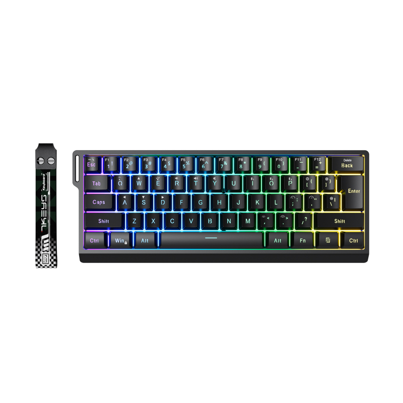 61-tipkovna bežična tipkovnica s RGB osvjetljenjem, tri načina povezivanja: 2.4G/Bluetooth/USB, USB sučelje