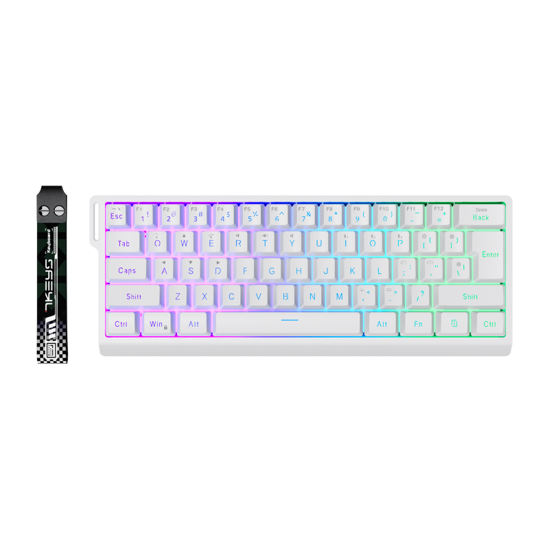 61-tipkovna bežična tipkovnica s RGB osvjetljenjem, tri načina povezivanja: 2.4G/Bluetooth/USB, USB sučelje