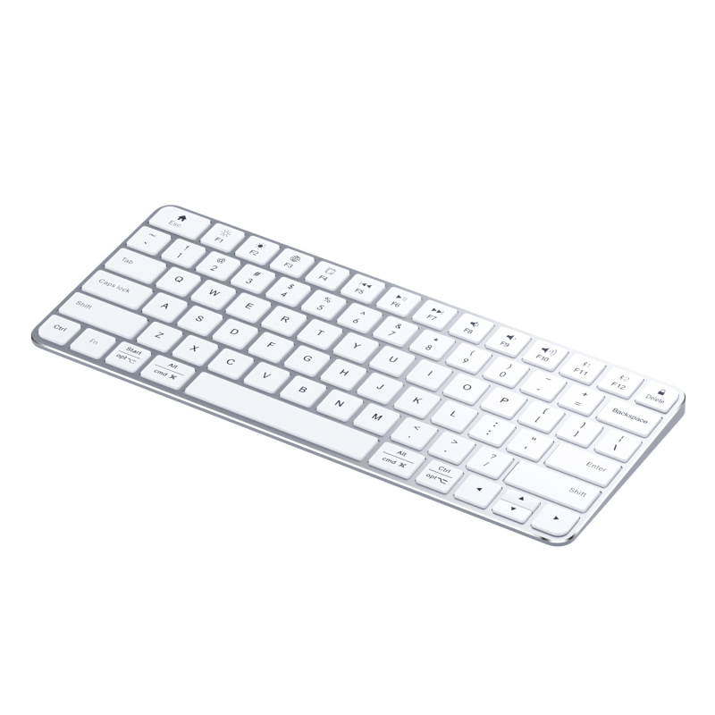 Bluetooth tipkovnica s bežičnim punjenjem, 78 tipki, tijelo od aluminijske legure/plastike, vodootporna, povezuje se s dva uređaja, kompatibilna s laptopima