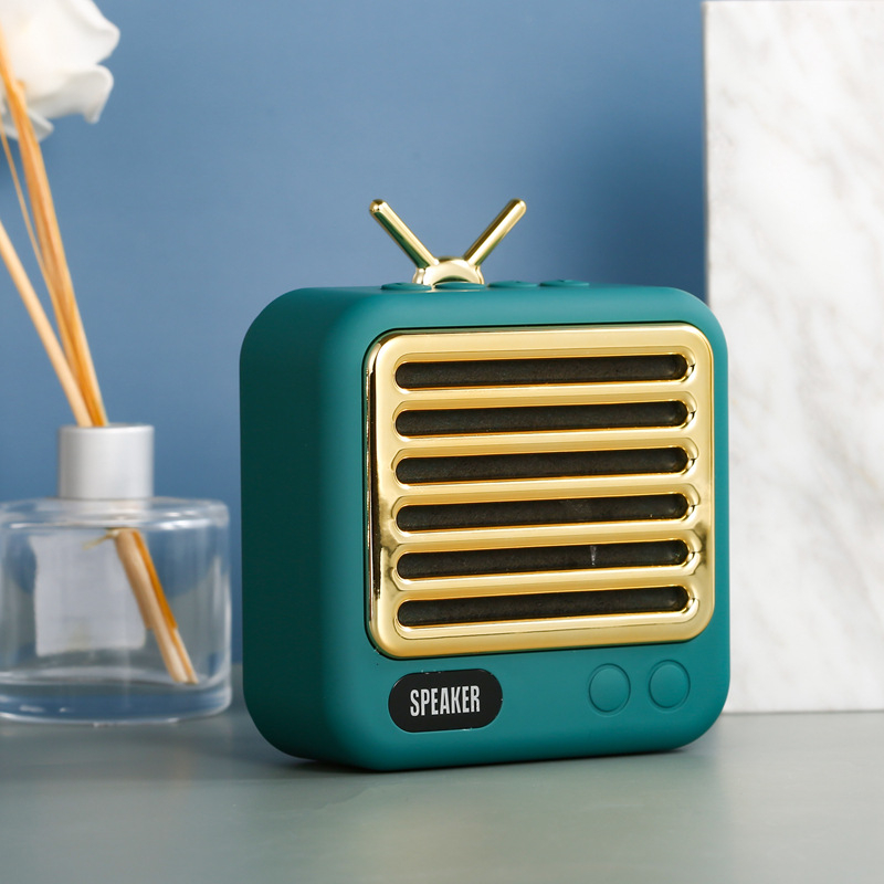 difuzor Bluetooth retro cu baterie încorporată de 300–500 mAh, 3W, 20Hz–20kHz, SNR ≥85 dB, rază de până la 10 m