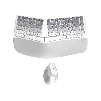 Set ergonomic tastatură și mouse – tastatură silențioasă, ABS, rază până la 10 m, suportă până la 3 dispozitive
