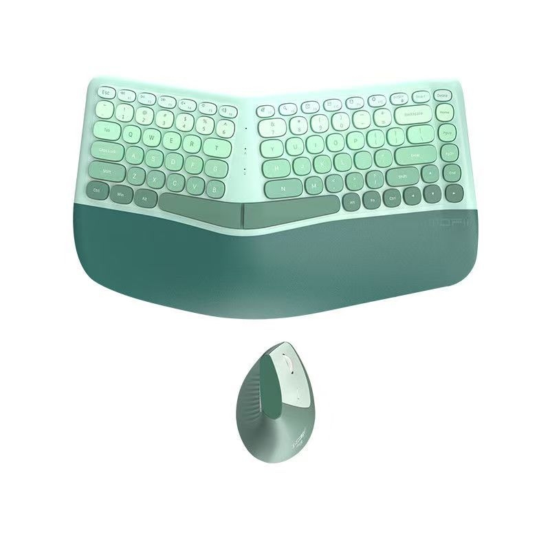 Set ergonomic tastatură și mouse – tastatură silențioasă, ABS, rază până la 10 m, suportă până la 3 dispozitive