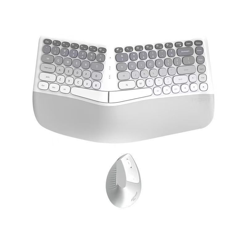 Set ergonomic tastatură și mouse – tastatură silențioasă, ABS, rază până la 10 m, suportă până la 3 dispozitive