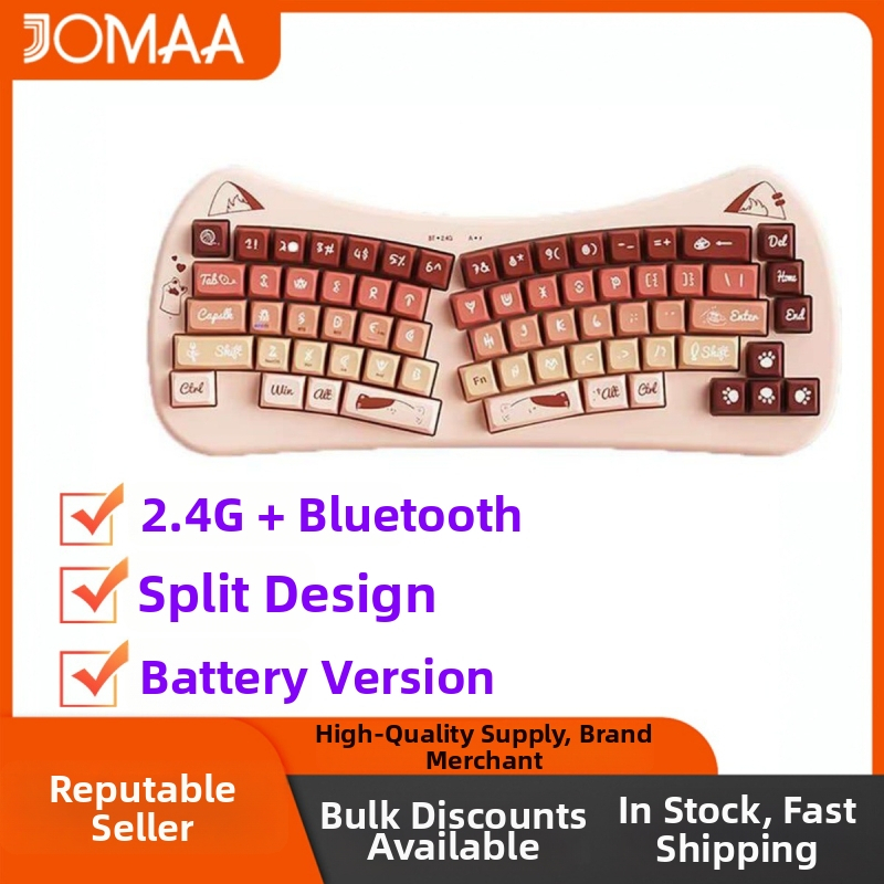 Mačiatko tvaru odnímateľná bezdrôtová klávesnica a myš, 2.4G Bluetooth dvojmod, do 87 kláves, ABS materiál, súčasne pripojí dve zariadenia