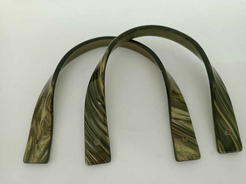 Ακρυλική λαβή τσάντας, U-σχήματος στριφτή σχεδίαση, Hiro Mori, λειτουργία μείωσης βάρους, ακρυλικό πλαίσιο κλιπ