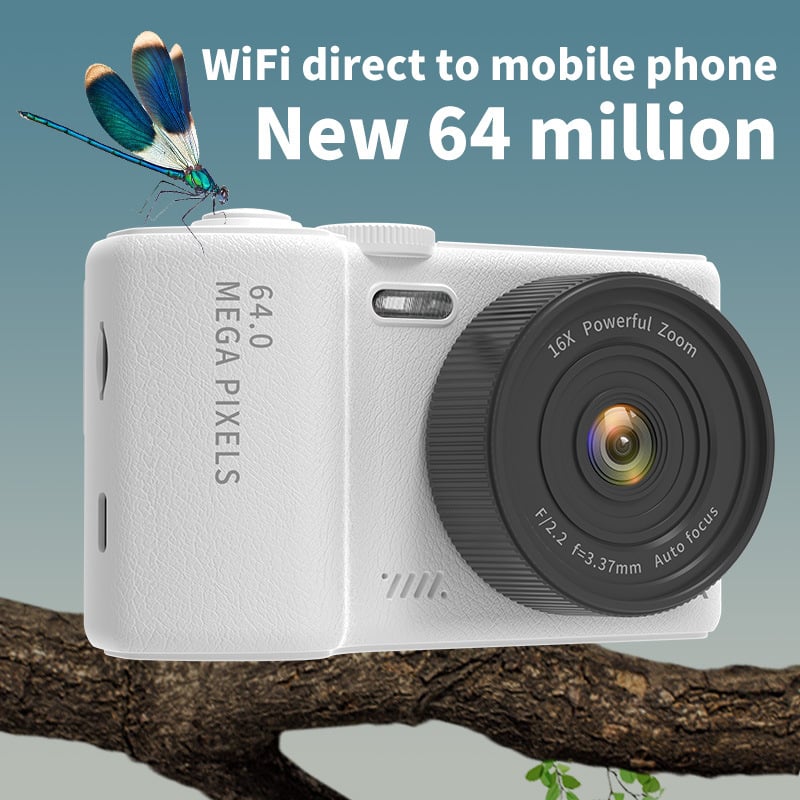 Cameră selfie cu obiective duale, senzor CMOS 8 MP (1/2.7''), zoom optic 8x, rezoluție maximă 3680×2456, ecran HD 2,8''